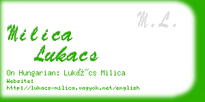 milica lukacs business card